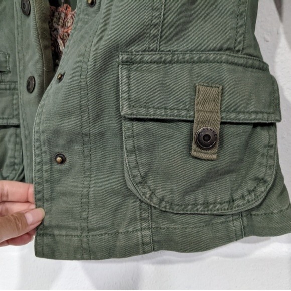 Ashley by 26 International Olive Jacket Embroidered Flowers, Women Small - Picture 4 of 10